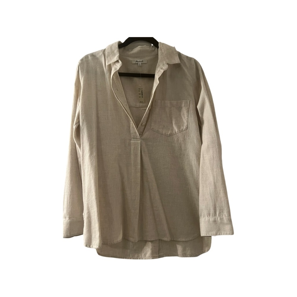NWT Madewell Flannel Classic Ex-Boyfriend Button-Back Shirt.  Size: M.